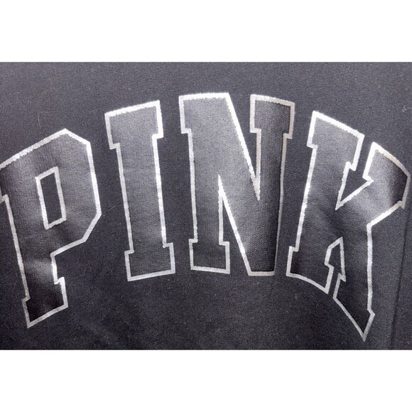 Victorias Secret Pink Logo Crop Crew Sweat Shirt Tie Up Sides Small Sz Large - Picture 4 of 5